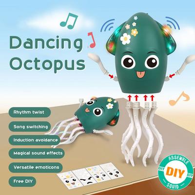Dancing Funny Octopus Toy USB Rechargeable Cartoon Electronic Octopus Toy Education Toddler Octopus Interactive Development Toys