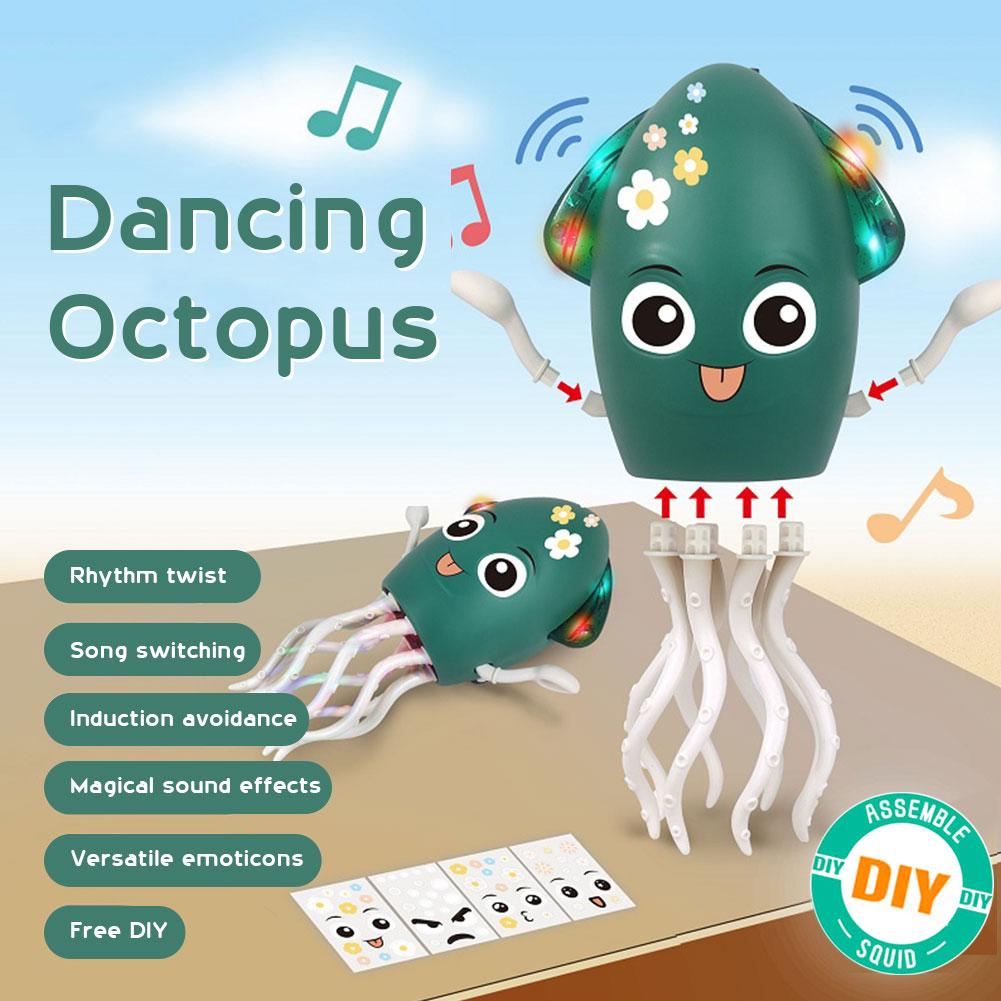 Dancing Funny Octopus Toy USB Rechargeable Cartoon Electronic Octopus Toy Education Toddler Octopus Interactive Development Toys