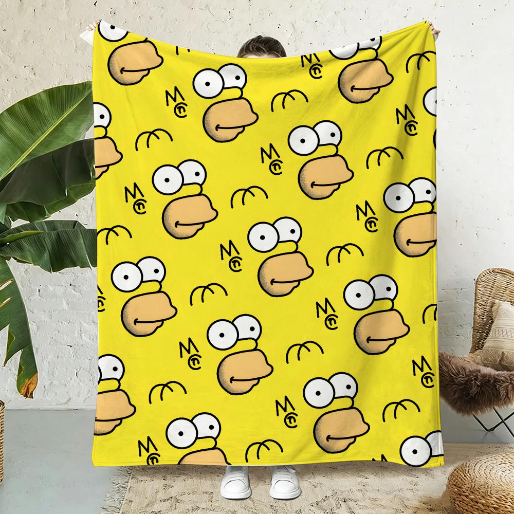 The Simpsons Throw Lightweight 240g Flannel Blanket Soft Skin-friendly for Summer Cooling