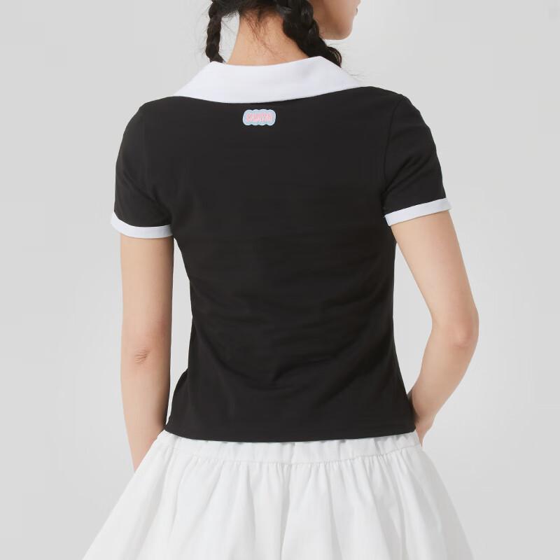 Puma Comfortable Breathable Casual Sports Polo Shirt Women Tops Black 633121-01