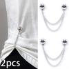 2Pcs Multi-Function Magnetic Clothing Clip With Chain Metal Buttons Clip Clothes Scarf Trouser Legs Cuff Fixing Magnet Pin