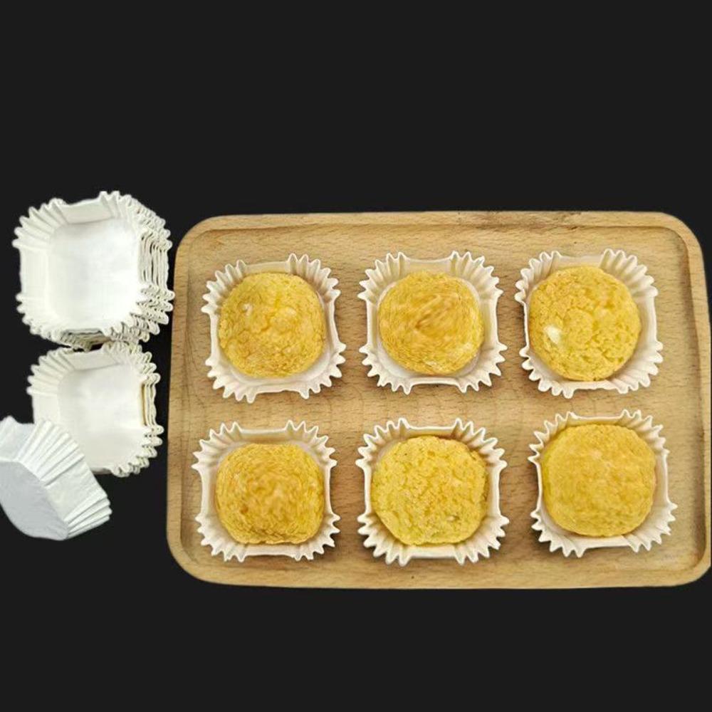 100Pcs Eco-Friendly Paper Square Cupcake Liners Oil Proof Square Muffin Baking Cups Paper Liners Birthday Party