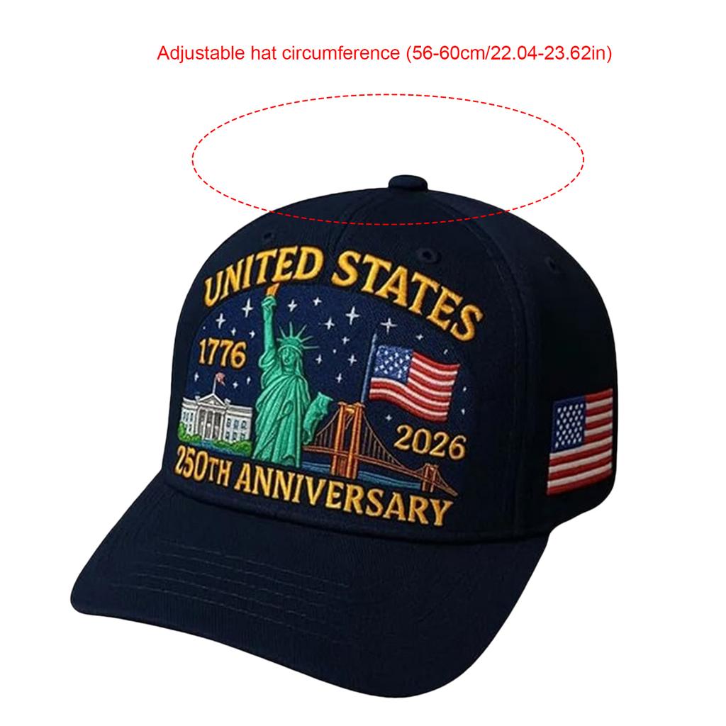 US 250th Anniversary Cap Adjustable Retro Washed Patriotic Cap US 250th Anniversary Tribute Hat Trucker Hat for Men and Women