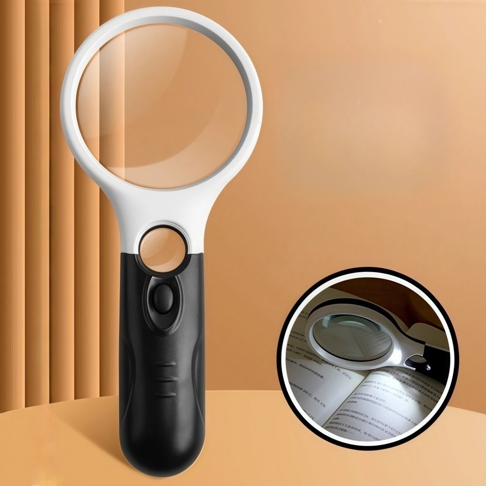 Handheld 45X Magnifying Glass Double Lenses Coins Stamps Magnifier  Kids Seniors Reading