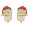 Santa Dangle Earrings for Christmas Outfits, Gold Tone Holiday Statement Pair with Bright Finish for Festive Gatherings