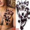 1 PC 210*114MM Waterproof Temporary Tattoo Sticker Spider Flash Tattoos Sanskrit Tiger Flower Body Art Arm Fake Tatoo For Women Men