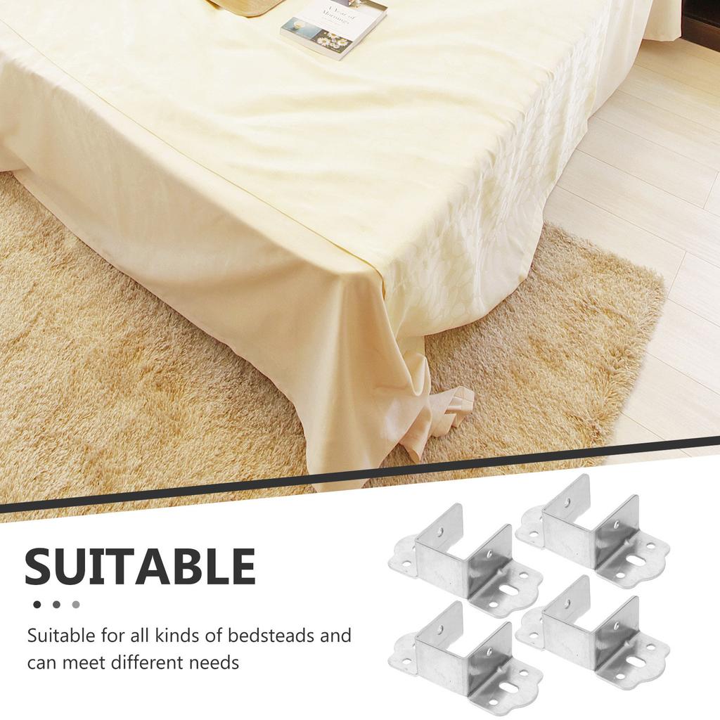 4Pcs U Shaped Bed Frame Holder Heavy Duty Steel Support Brackets for Bunk Bed Headboard Center Beam Crossbar Hardware