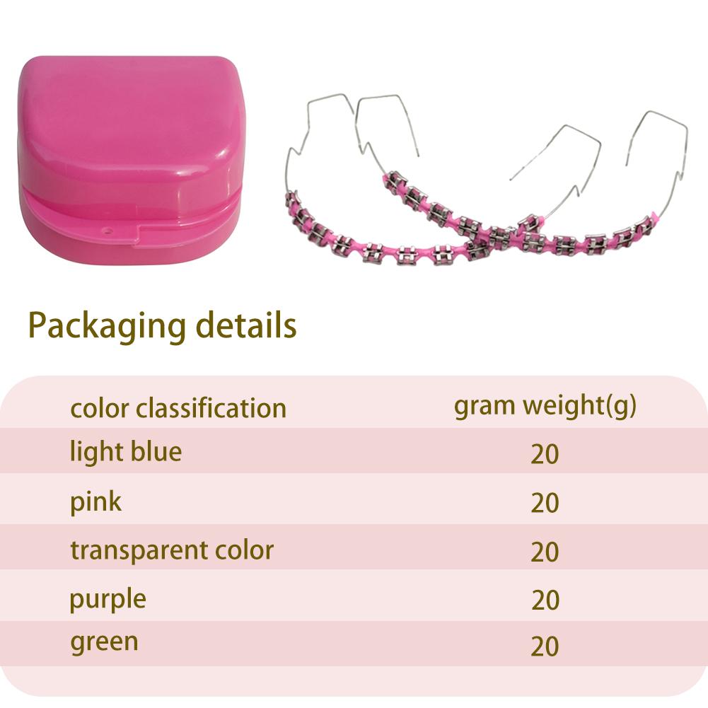 2Pcs Cartoon Cat Dental Metal Braces Archwire With Hooks Metal Bracket And Ligature Ties Colorful Temporary Tooth Decoration