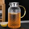 LiLang Hammered Glass Tea and Cold Water Pitcher with Stainless Steel Lid