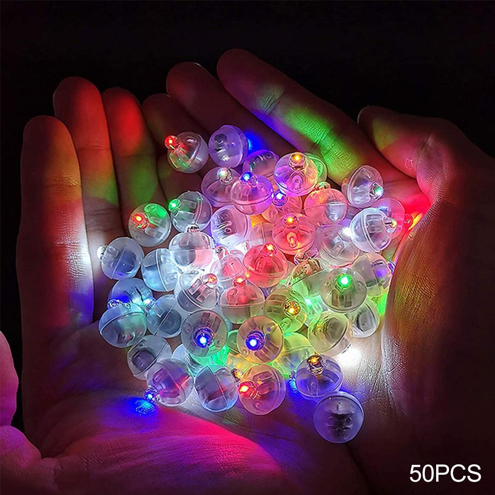 50pcs Mini LED Balloon Light Colorful Flashing Luminous Tumbler Ball Lamp Lantern Light Christmas Wedding Party Decorations