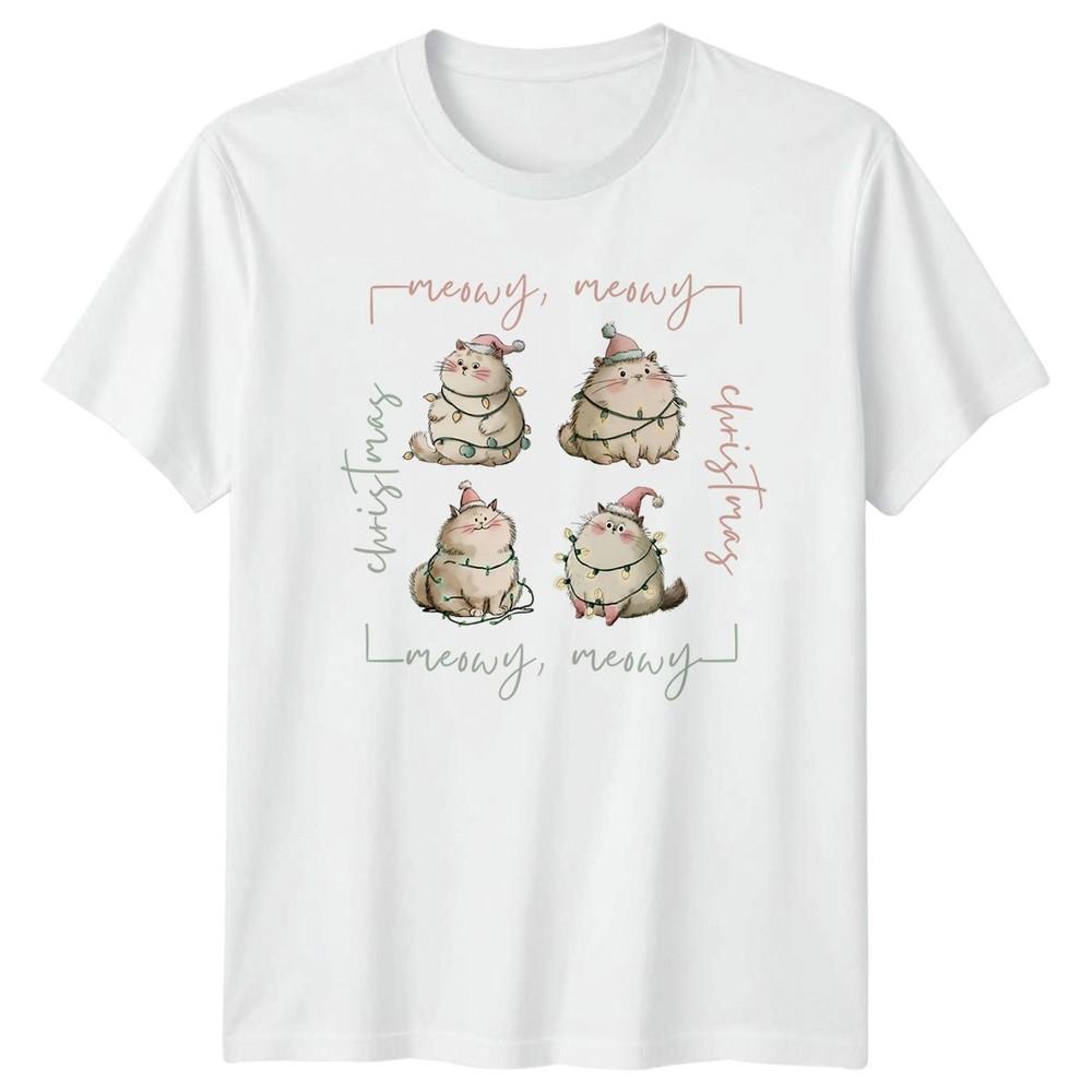 Meowy Meowy Christmas Cats Holidays Unisexs Unisexs Graphic Tee S