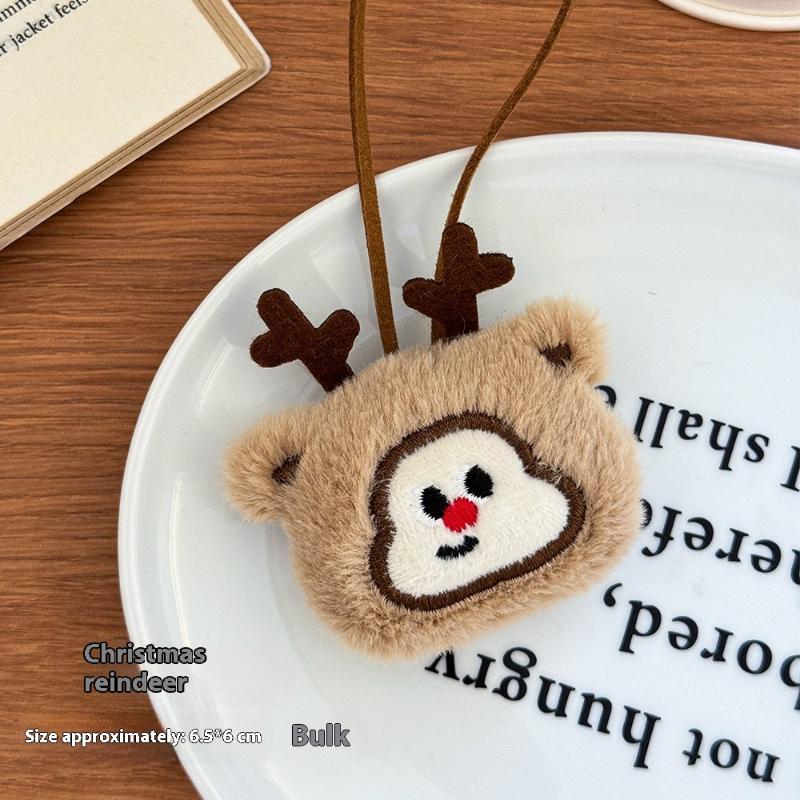 Cute Cartoon Christmas Plush Doll Pendant Christmas Tree Santa Claus Can Write Name Prevent Loss Pendant Decoration Gifts