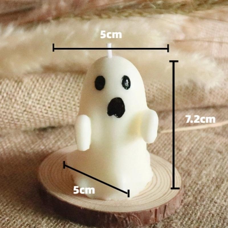 Halloween Ghost Candle Flameless Soy Wax, Pear Freesia Scented Aromatherapy Gift, Spooky Party Decorations Home Accessories