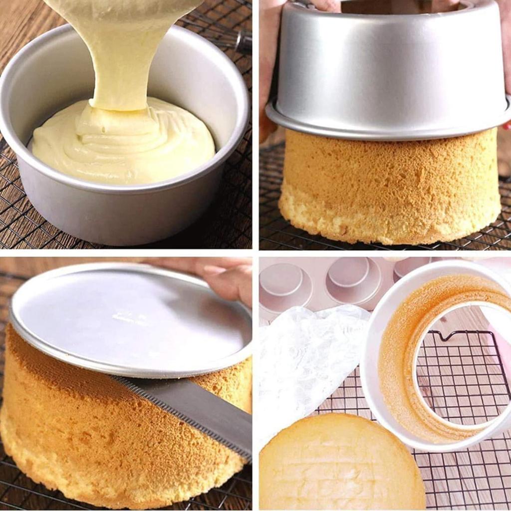4inch-10inch Non-Stick Aluminum Round Cake Pan with Removable Bottom for Wedding/Birthday/Christmas Cake Baking Round Cake Tin