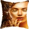 Pillowcase Bedroom Black and Gold African Woman  Living Room Pillow Decoration Cushion