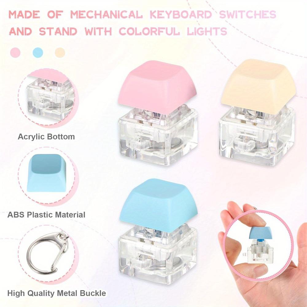 6/12/30Pcs Silent Echo Fidget Keychain Keyboard Stress Relief Office Classroom Quiet Noisy Scene Party Favors