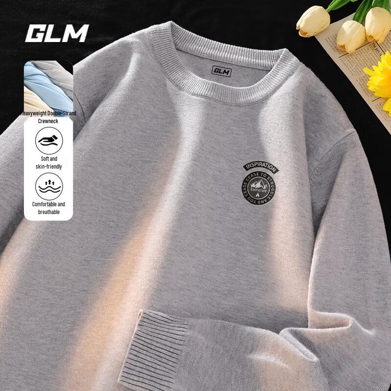 GLM Men's Autumn/Winter Knit Round Neck Long Sleeve T-Shirt