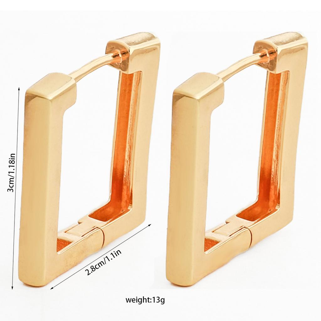 Xiyin hot-selling copper earrings fashionable light luxury high sense exquisite square earrings women spot