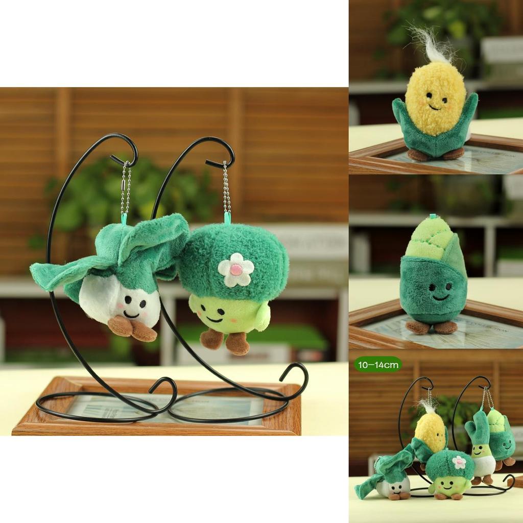 Adorable Vegetable And Fruit Plush Toys Broccoli Cabbage Corn Green Onion Realistic Stuffed Dolls