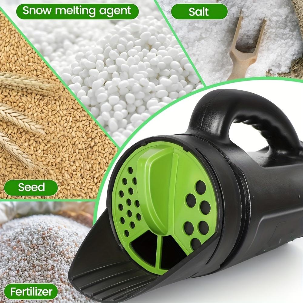 Spargisemi Portatile Robusto per Semi, Fertilizzanti e Terriccio Facili - Ugelli di Dimensioni Regolabili, Ideale per Uso Multiuso su Prato e Giardino