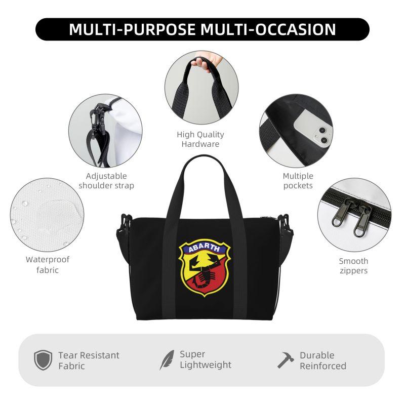 Abarth Cool Print Cestovní taška Duffel Unisex Vodotěsná Skládací Taška na přespání s ramenním popruhem Lehká Sportovní Taška do posilovny na jógu