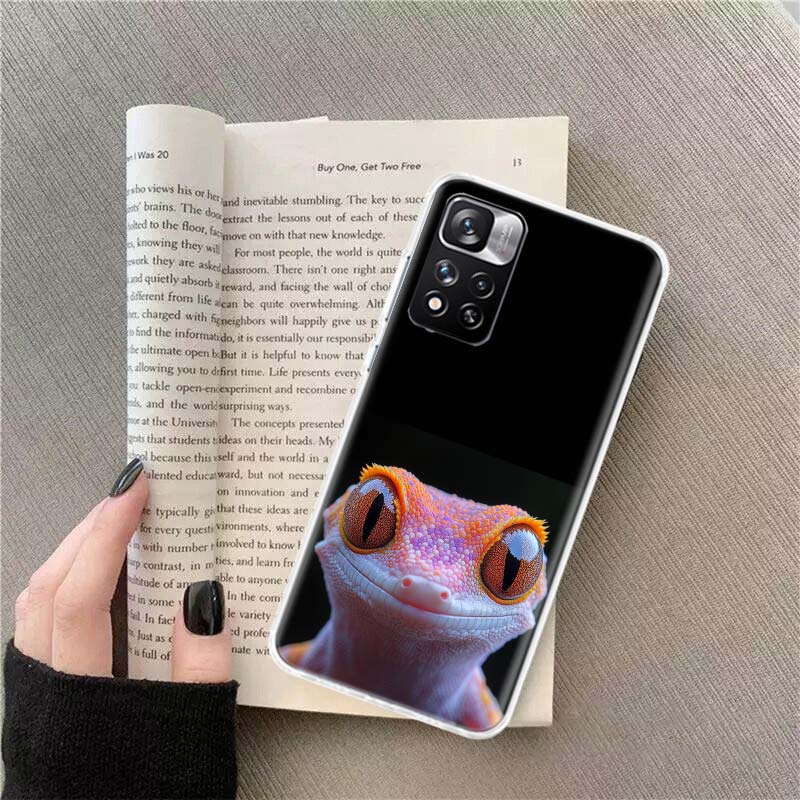 Lizards and Geckos Have Big Eyes Phone Case For Redmi Note 13 12 Pro Plus 14 15 Pro 5G 11 11T 11E 11S 10 Pro 10S 9 9S Cover Cell
