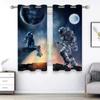 2pcs Curtains Brilliant Galaxy Starry Sky Planet Astronaut 3d Digital Printed Curtains Grommet Top Design For Living Room Drape