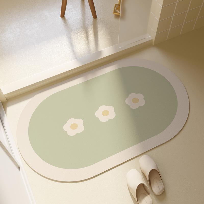 Simple Bathroom Diatom Mud Foot Mat Bathroom Door Mat Toilet Non-Slip Mat Toilet Absorbent Floor Mat