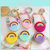 Adorable Silicone Children's Bag Mini Rainbow Crossbody Purse For Kids Unisex