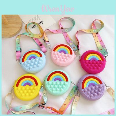 Adorable Silicone Children's Bag Mini Rainbow Crossbody Purse For Kids Unisex