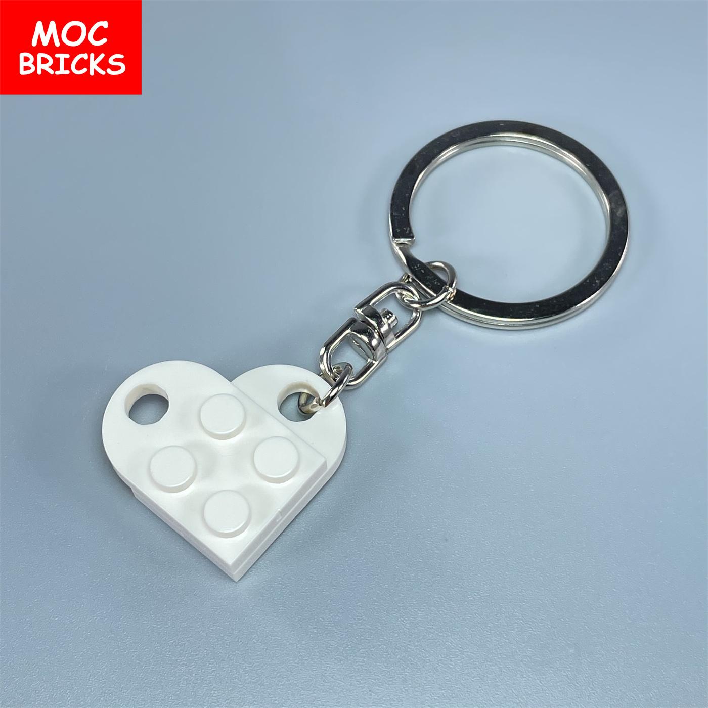 

Non-Toxic Moc Bricks Heart Key Chain Plate Modified 2X3 With Hole 3176 Coupling Love Thanksgiving Educational Building Block Lovers Gift