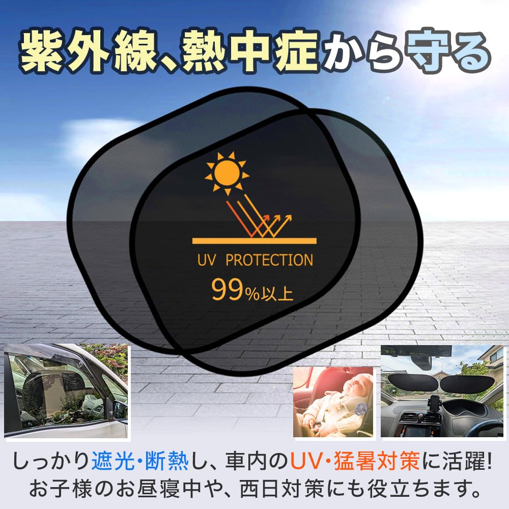 SOWAKA Car Sun Shade Side Sticky Static Type 2-Piece Set Sun Shade Car Driver