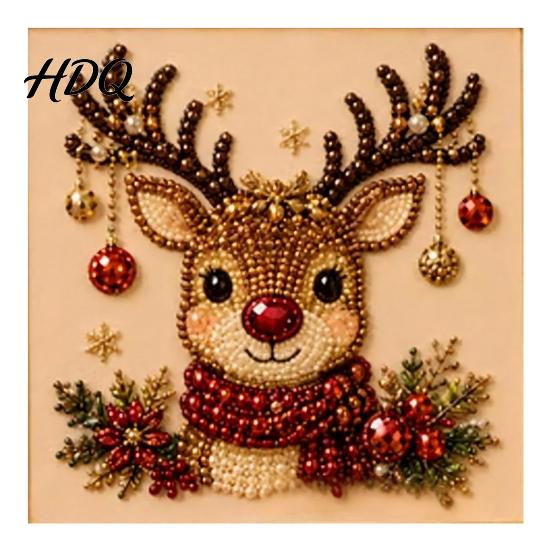 Kit Ornamento Casa Invernale Kit Pittura Perle Finte di Natale Arte 3D Fai da Te con Cornice Perline Artigianato per Adulti Principianti Decorazione Murale Festiva