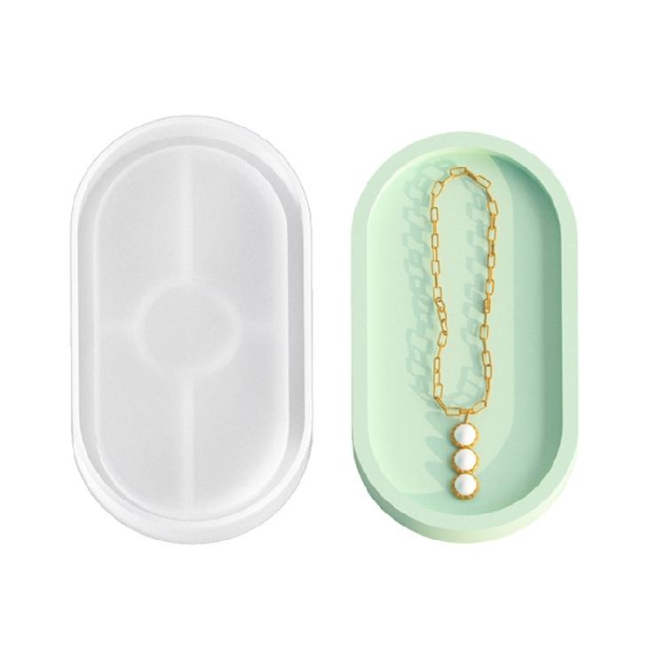 Jewelry Holder Organizers Making Silicone Mold Oval Tray Coaster Dish Plate Molds