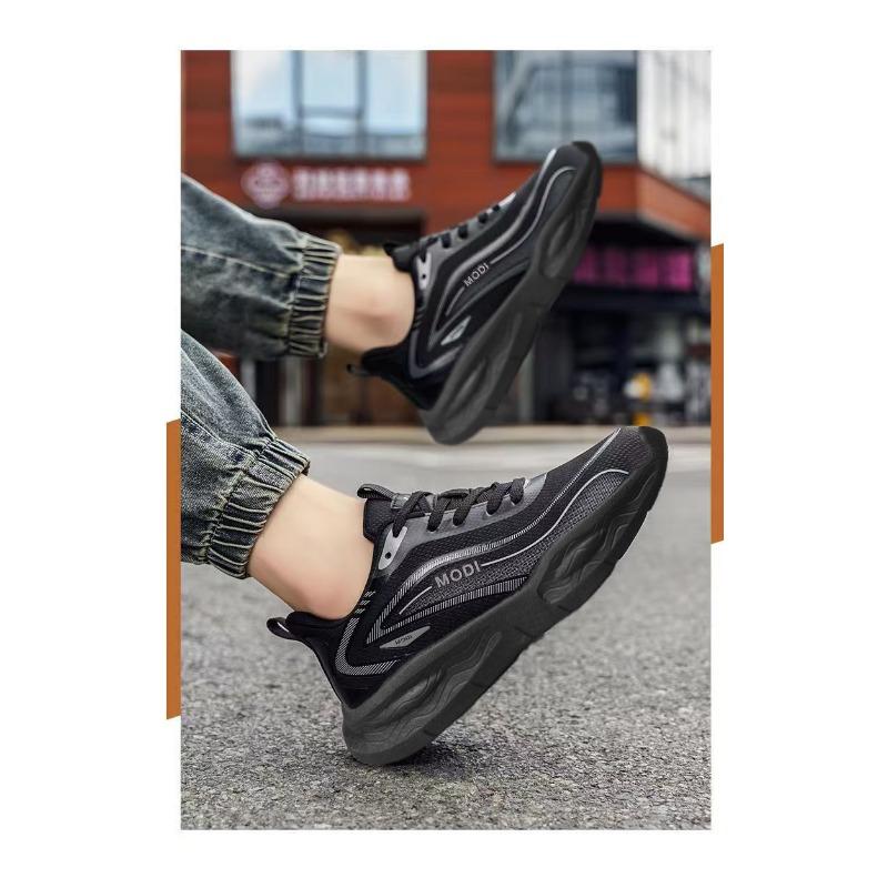 Men's Spring Leather Waterproof Ultra-Light Cushioned Soft-Soled Casual Running Sports Shoes.