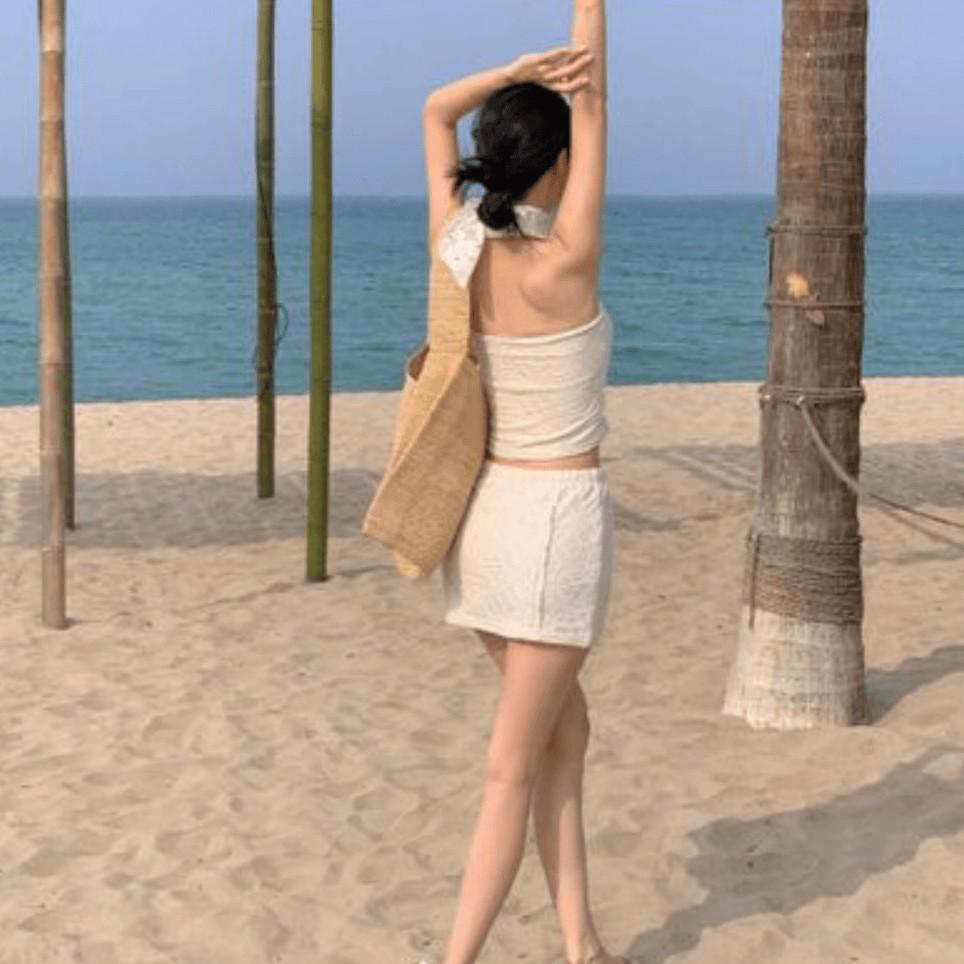 2025 European & American Women's Sexy Three-Piece Skirted Bikini Set