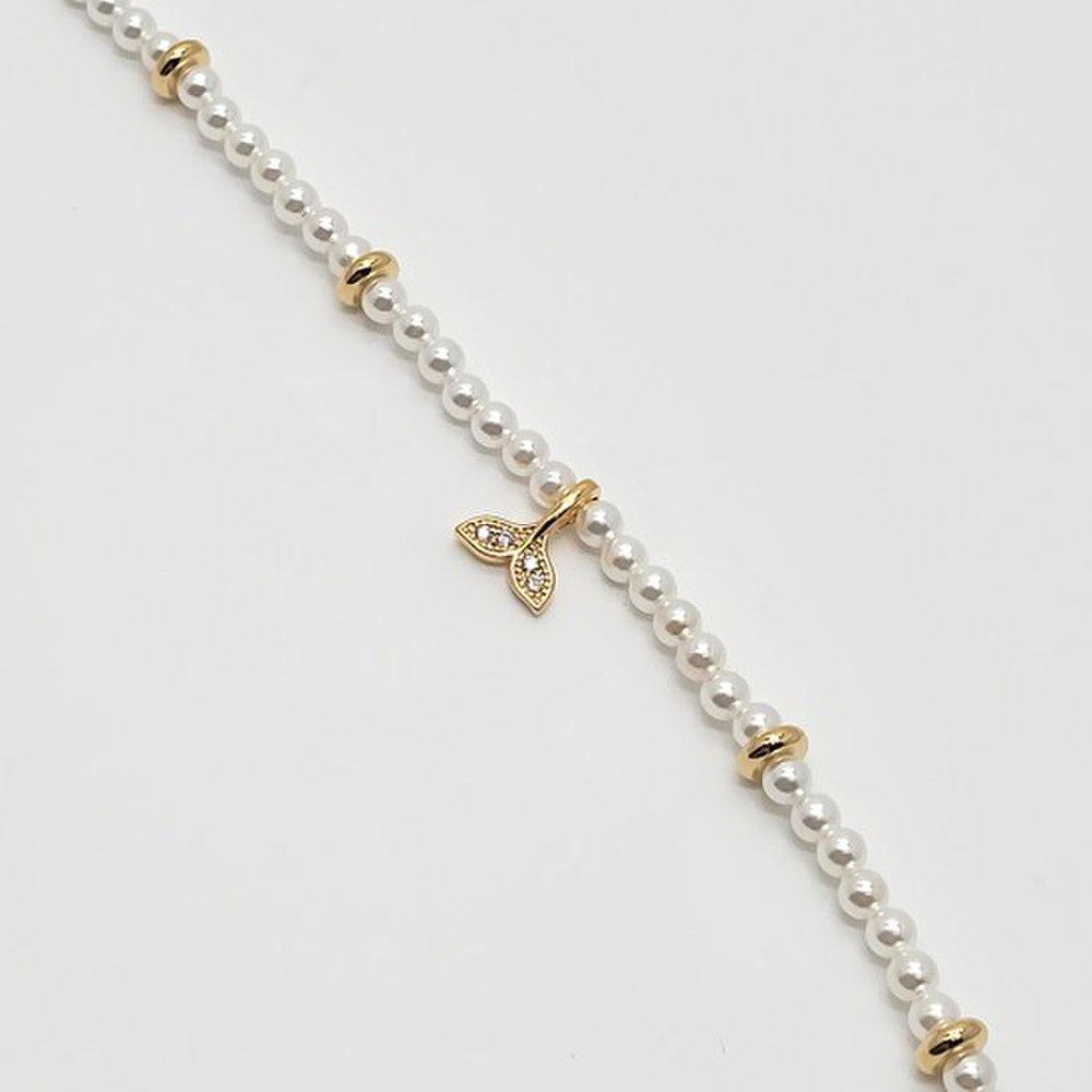Dolphin Tail Pearl Necklace Nk161