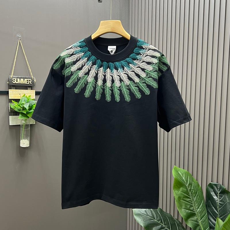 American Heavy Short-Sleeved T-Shirt Men'S Fashion Loose Trendy Brand Half-Sleeved Top And Clothing