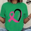 T-shirt a maniche corte da donna Maglietta Consapevolezza Cancro al Seno Nastro Rosa Maglietta con Stampa Abbigliamento Donna T Shirt Harajuku