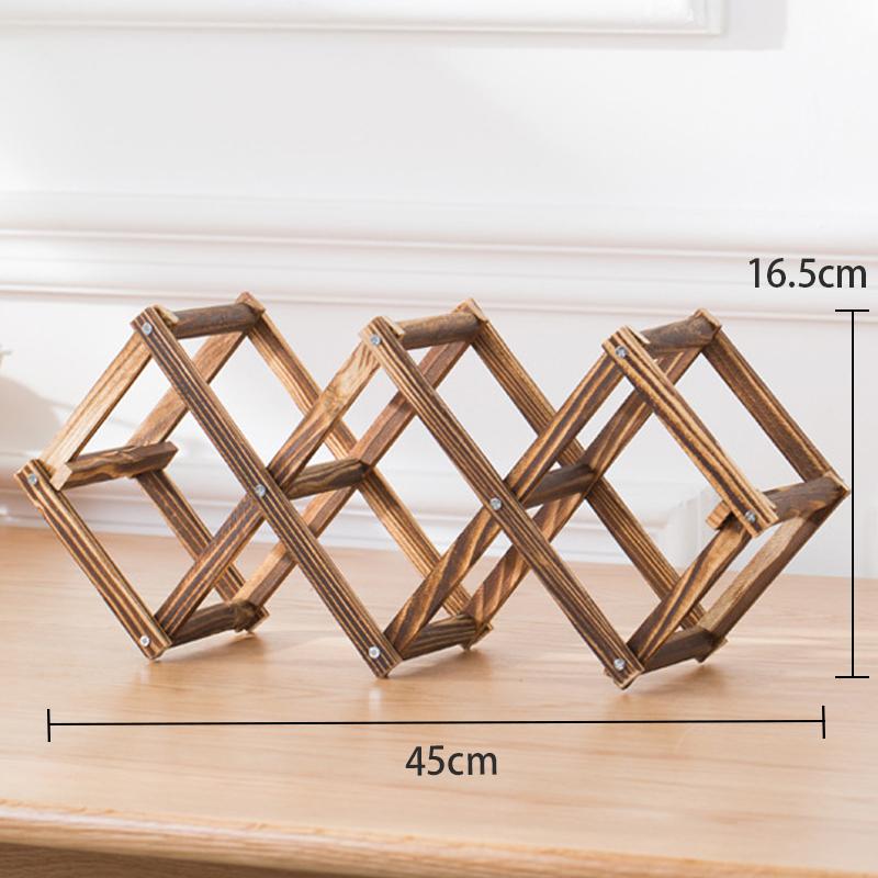 Red Wine Rack Wooden Display Rack Living Room Wine Cabinet Display Wine Retro Creative Wine Rack Storage Rack Wine Rack