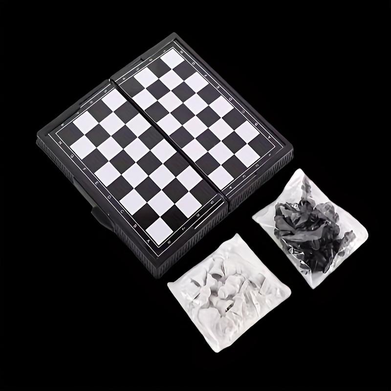 Magnetic Travel Chess Set Folding Portable Mini Chess Board with Full-Size Pieces Pocket-Sized Game for Adults Kids Perfect