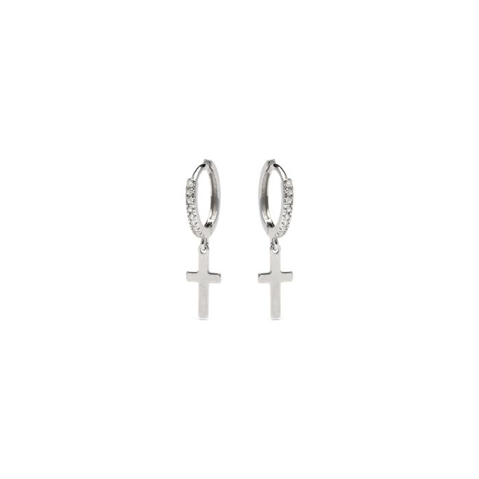 Luxenter Boucles D'oreilles En Argent 925 Et Zirconium Brillant Plaqué Finition En Rhodié - Diret