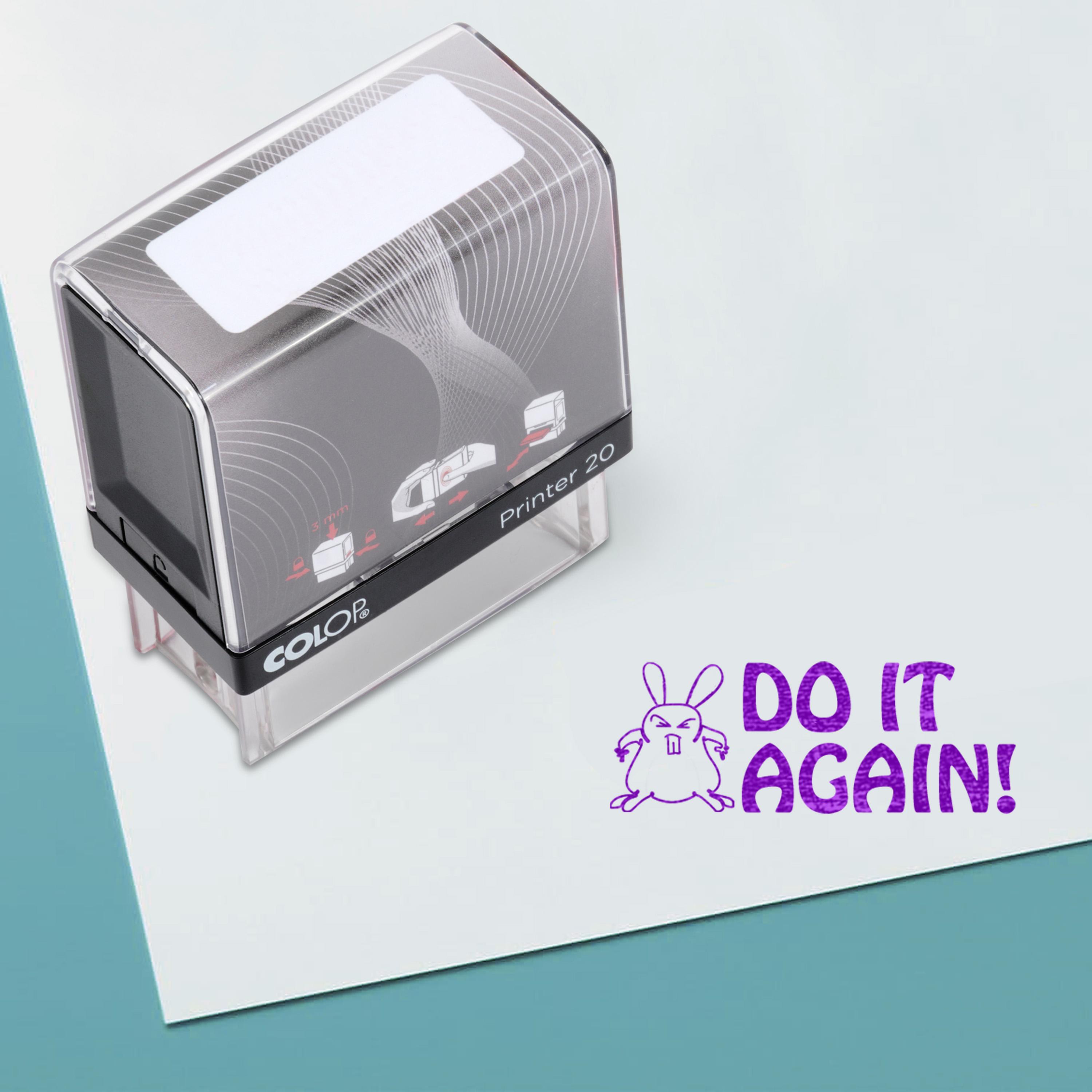 

Printtoo Self Inking Rubber Stamp - Pre-Inked Office Stamp - Stationary Stamp - Stamp Stamp - Business Stamp 14 mm x 38 m Фіолетовий