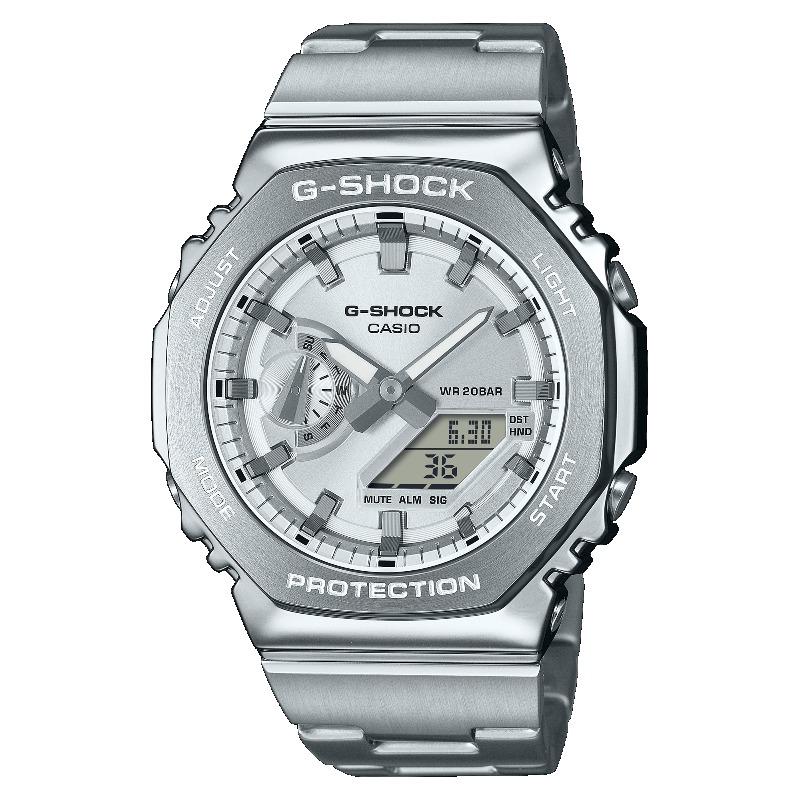 

Casio G-SHOCK Men s Stainless Steel 200M Water Resistant Analog Shock Resistant Quartz Watch GM-2110D-7A