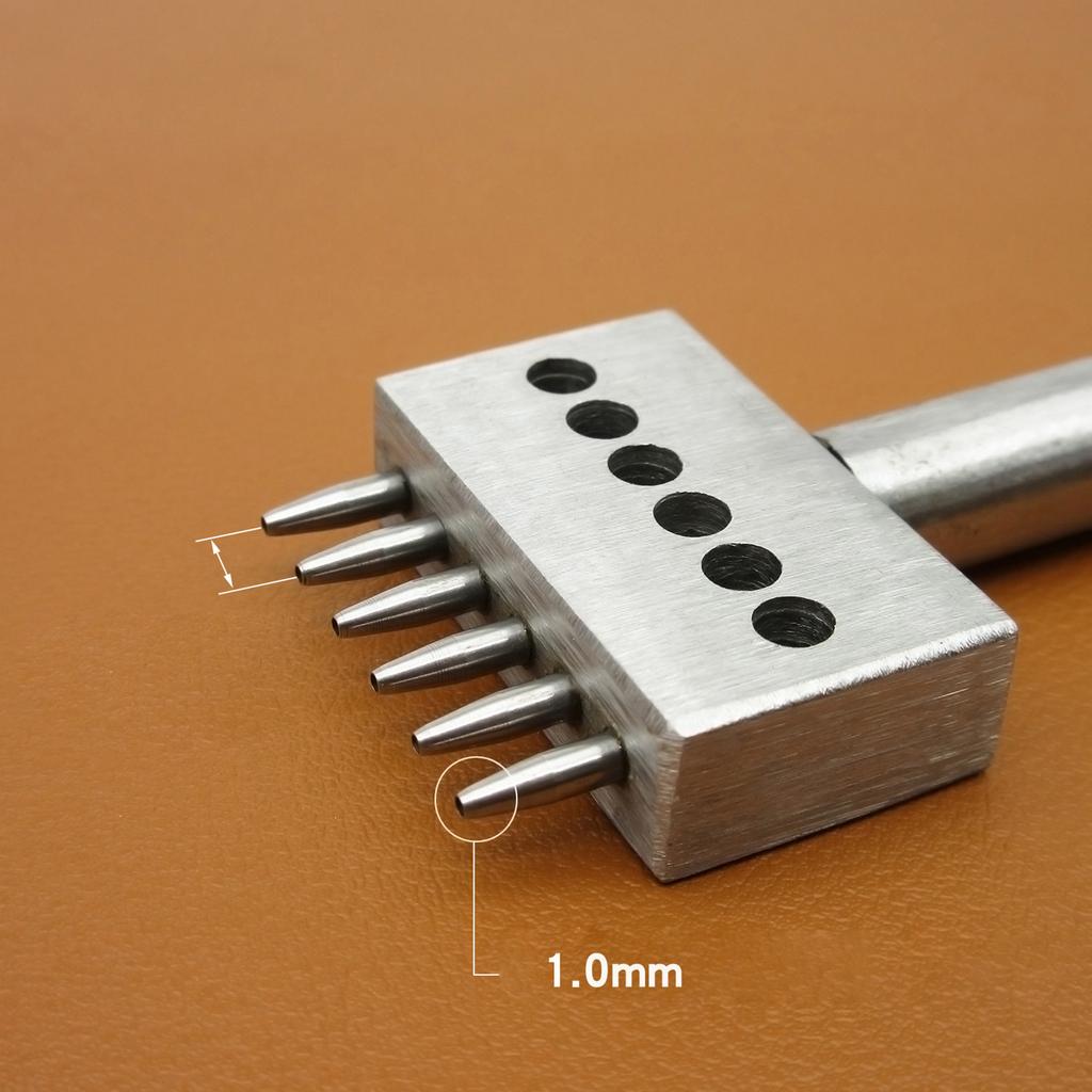 3 Pcs Leather Chisel Set 4mm 2/4/6 Prong Tooth Lacing Diamond Stitching Chisels Leather Hole Punch Tool for Craft