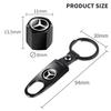 For Benz w2Car Wheel Tire Air Valve Caps with Keychain Accessories for Mercedes Benz Amg W168 W169 W108 W124 W126 C180 C200 C260 C300 W140