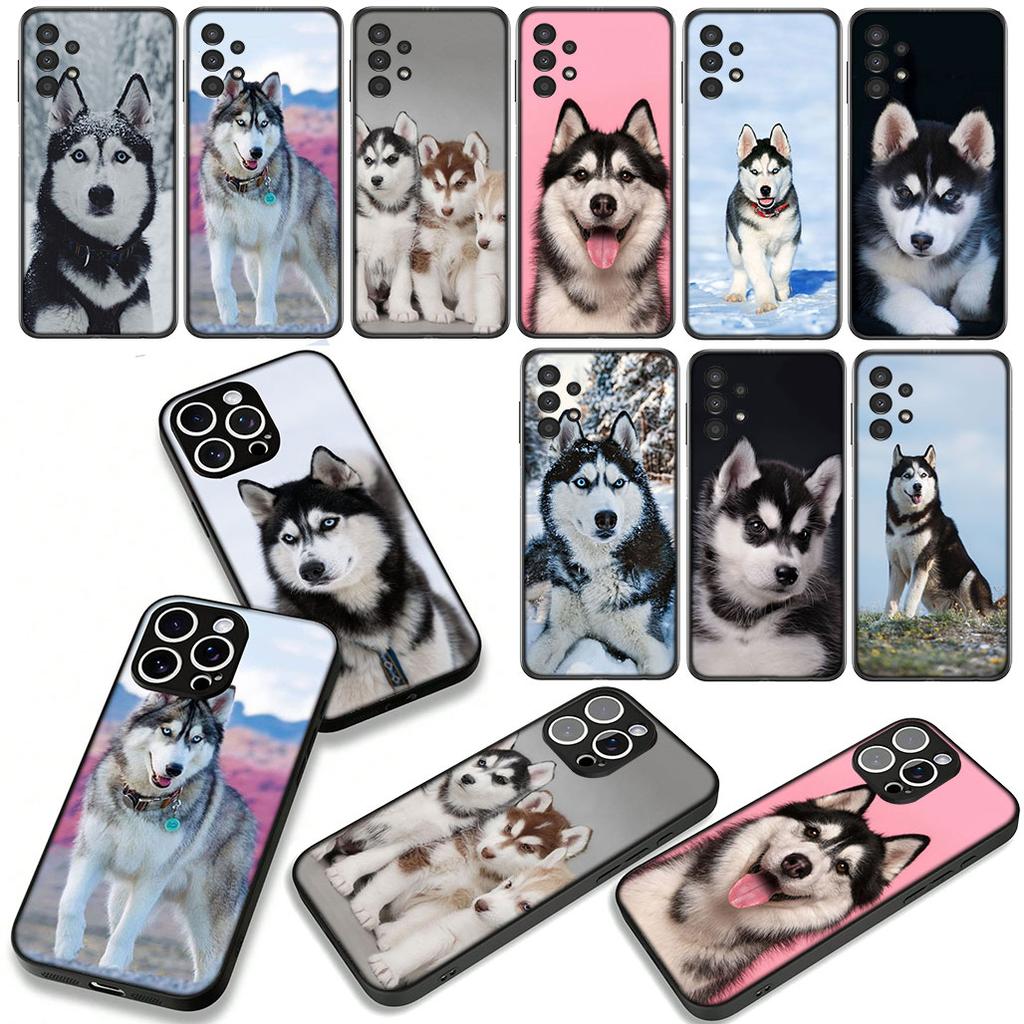 Phone Cover Lovely Husky Dog Funny Casing for Apple iPhone 16 15 14 Plus 13 12 Mini 17 Pro Max + ProMax 16E Air 15+ Case