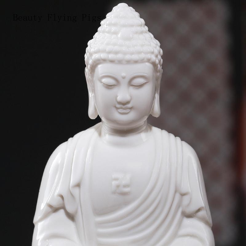 1PCS 7-inch Ceramic Buddha Statue of Shakyamuni Buddha Worshipped As a Home Buddha's Zen Ornament
