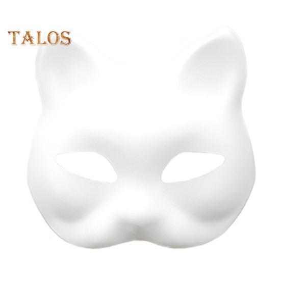 6-teiliges Katzenmasken-Set, DIY-Handbemalung, leere Katzenmaske mit Fellaugen, Netzfilzplatte, pelziges Tier, Therian-Maskenzubehör für Karneval, Cosplay