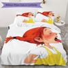 Pippi Langstrumpf Muster Bettwäsche Steppdecken-Set Bettbezug Kissenbezug Heimdekoration Geburtstagsgeschenk (1 * Bettbezug + 2 * Kissenbezug ohne Füllung)115